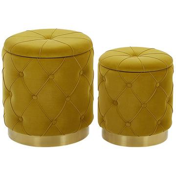 Pouf aus Samtstoff Glamourös PUEBLO