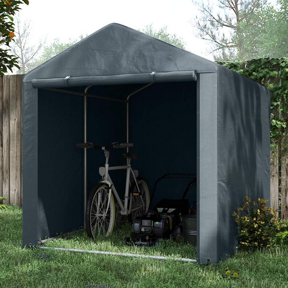 Northio Tente de garage, tente de rangement 1,6 x 2,18 x 1,72 m avec protection UV, porte zippée, garage en film hydrofuge pour outils de jardin  