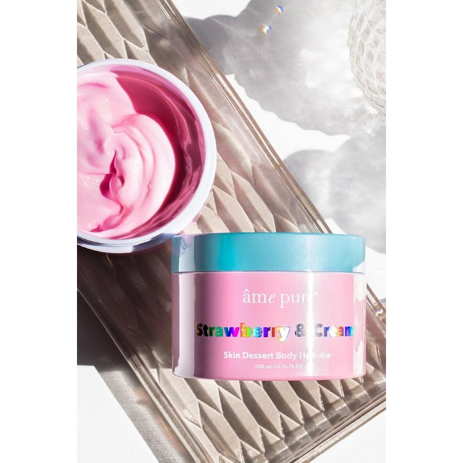 âme pure  Strawberry & Cream | Skin Dessert - Crème hydratante pour le corps / délicieux parfum de fraises sucrées avec de la crème fouettée 