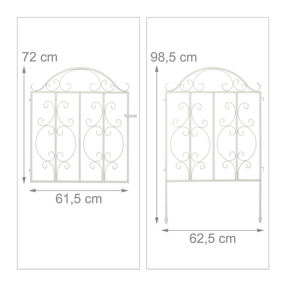 B2X  Cancello da giardino bianco, 3 parti 