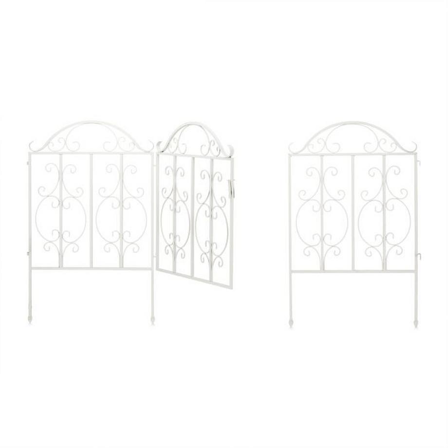 B2X  Cancello da giardino bianco, 3 parti 