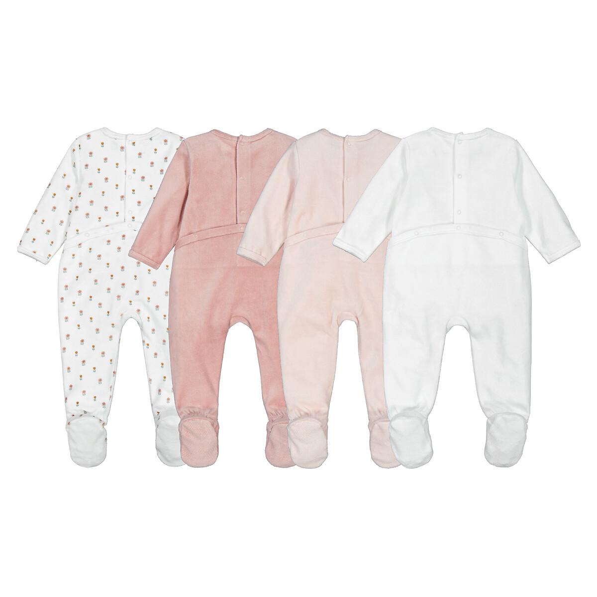 La Redoute Collections  Lot de 4 pyjamas 1 pièce en velours 