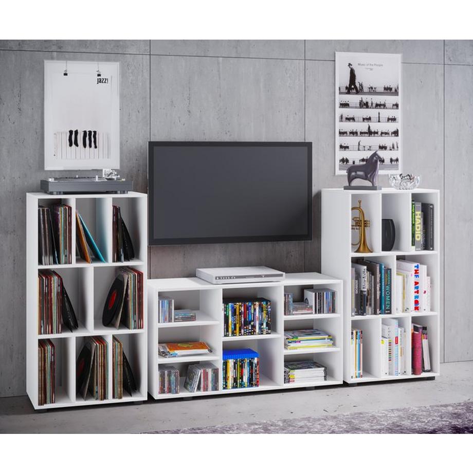 VCM Holz Schallplattenregal | Raumteiler | Maße H. 114 x B. 60 x T. 40 cm | Medienregal - Schaltino  