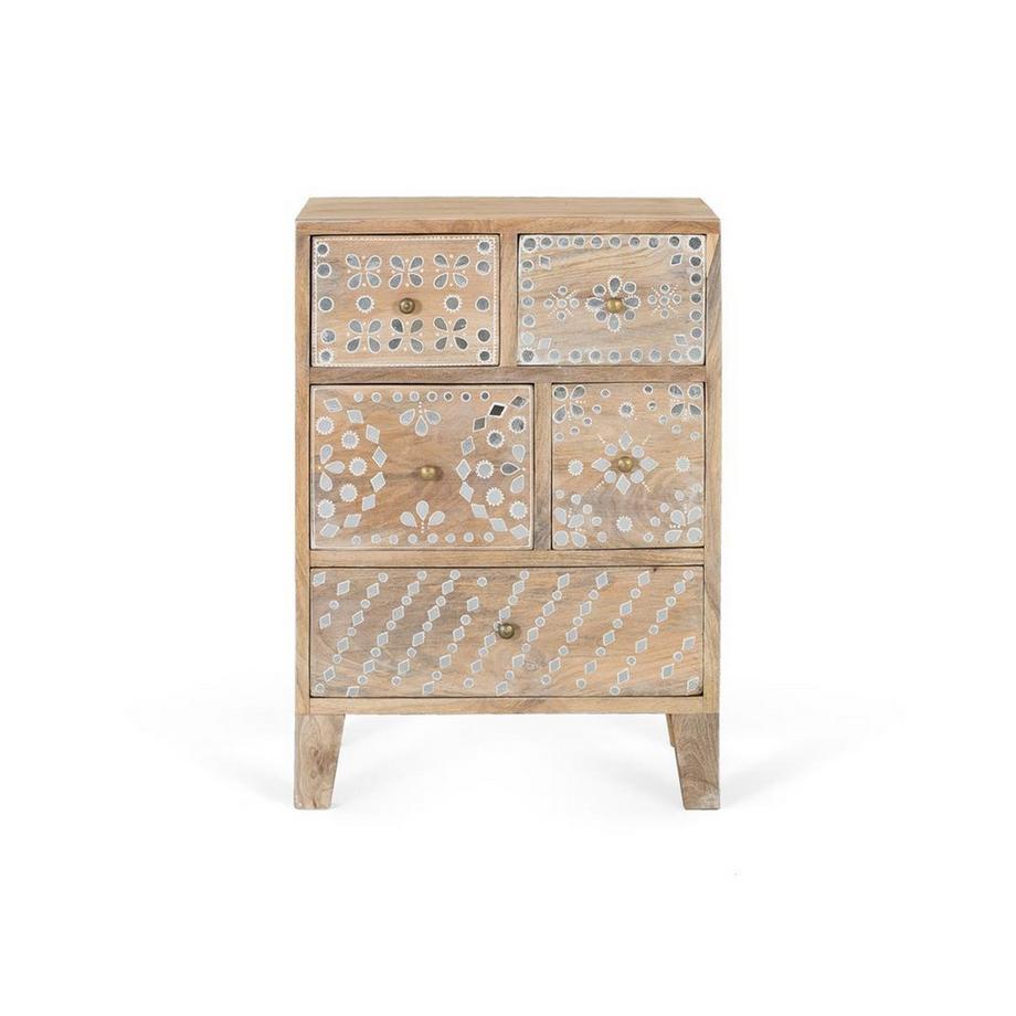 mutoni Comodino Kaia in legno di mango 45x63  