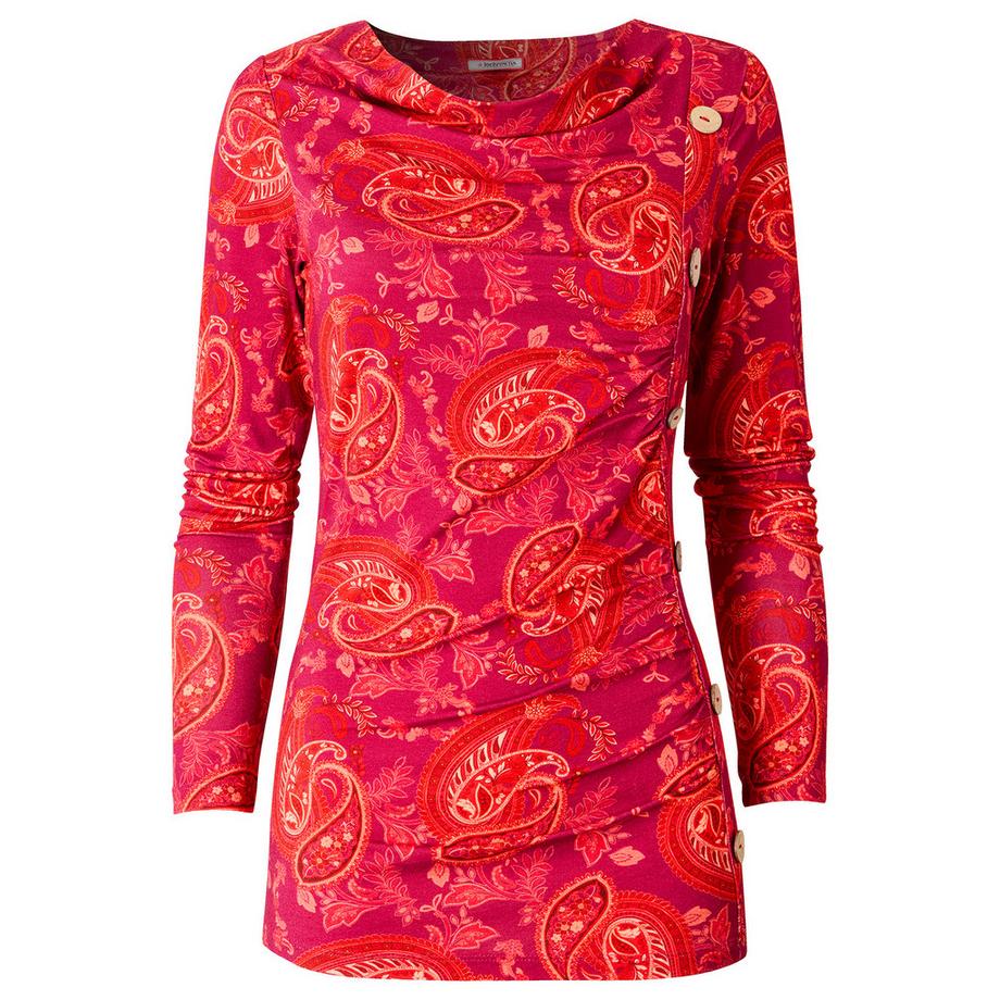 Joe Browns Maglia Maniche Lunghe Stampa Paisley Dettagli Bottoni  
