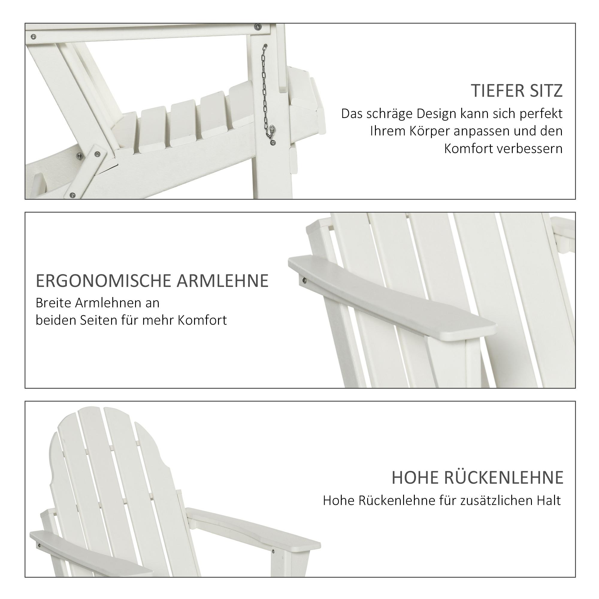 Outsunny Chaise de jardin Adirondack  