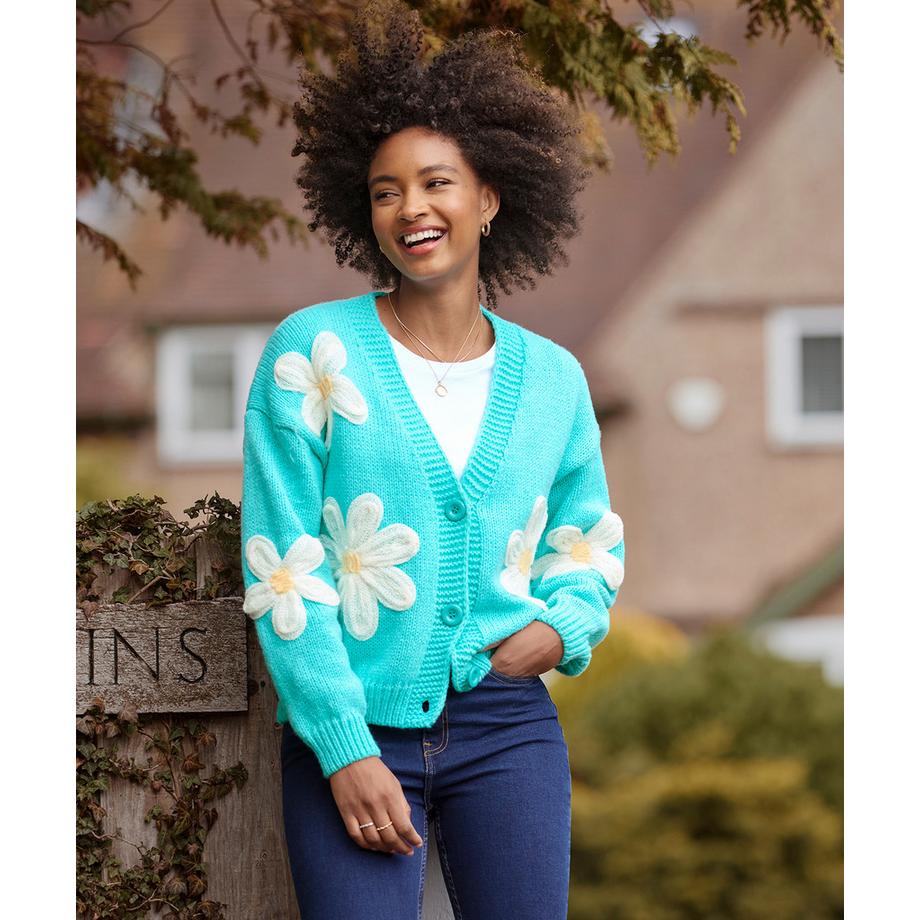 Joe Browns Übergroße Strickjacke mit Blumenmuster  