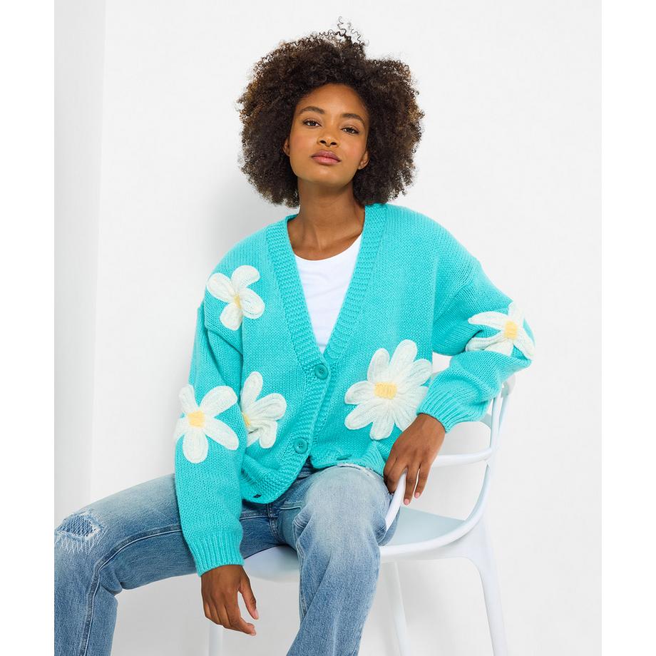 Joe Browns Übergroße Strickjacke mit Blumenmuster  