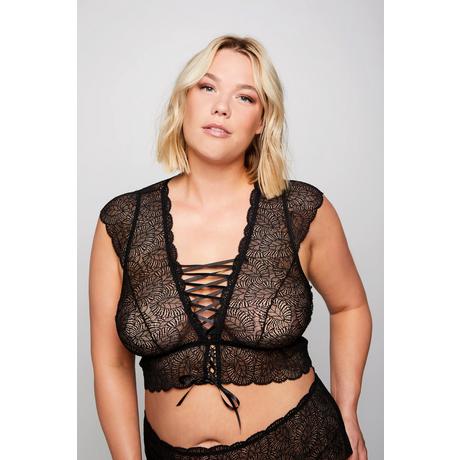 Ulla Popken  Brassière à manches courtes, laçage 