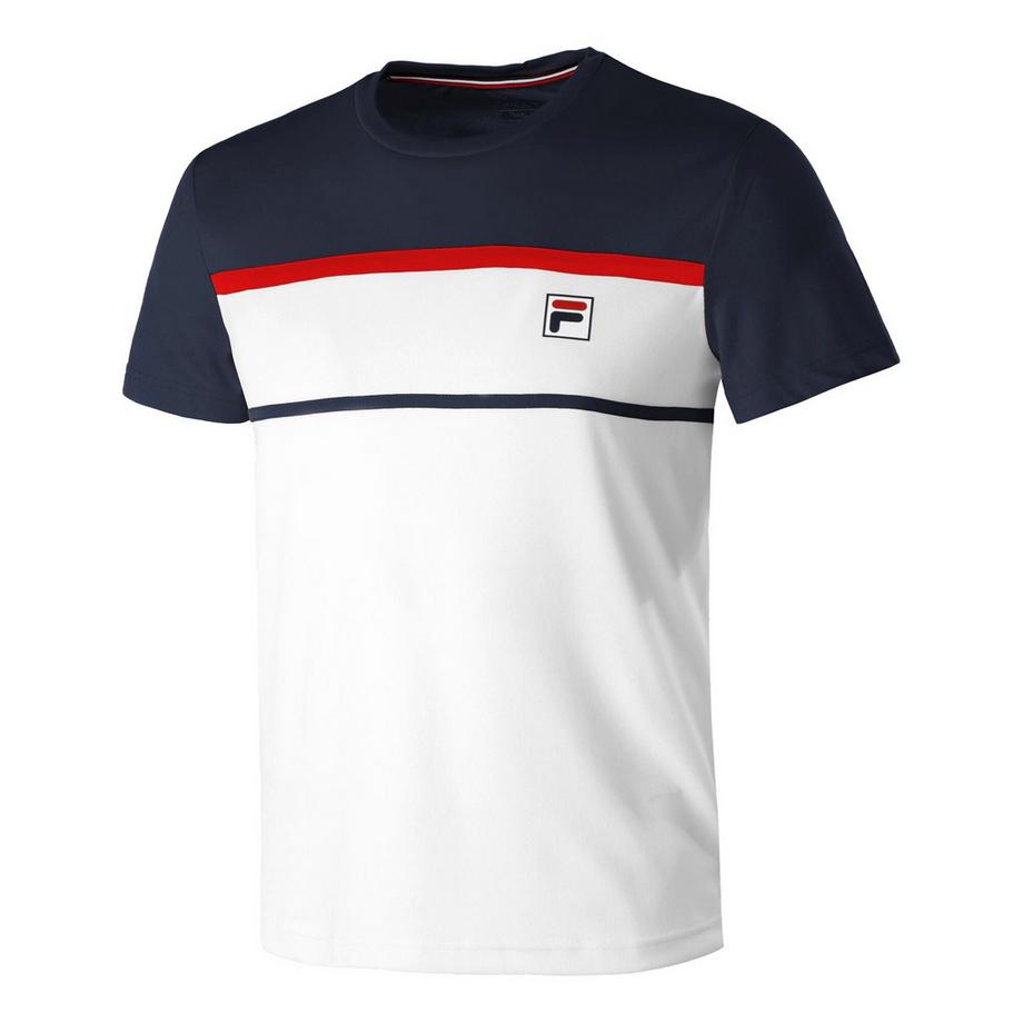 FILA  T-shirt Steve blanc / bleu foncé homme 