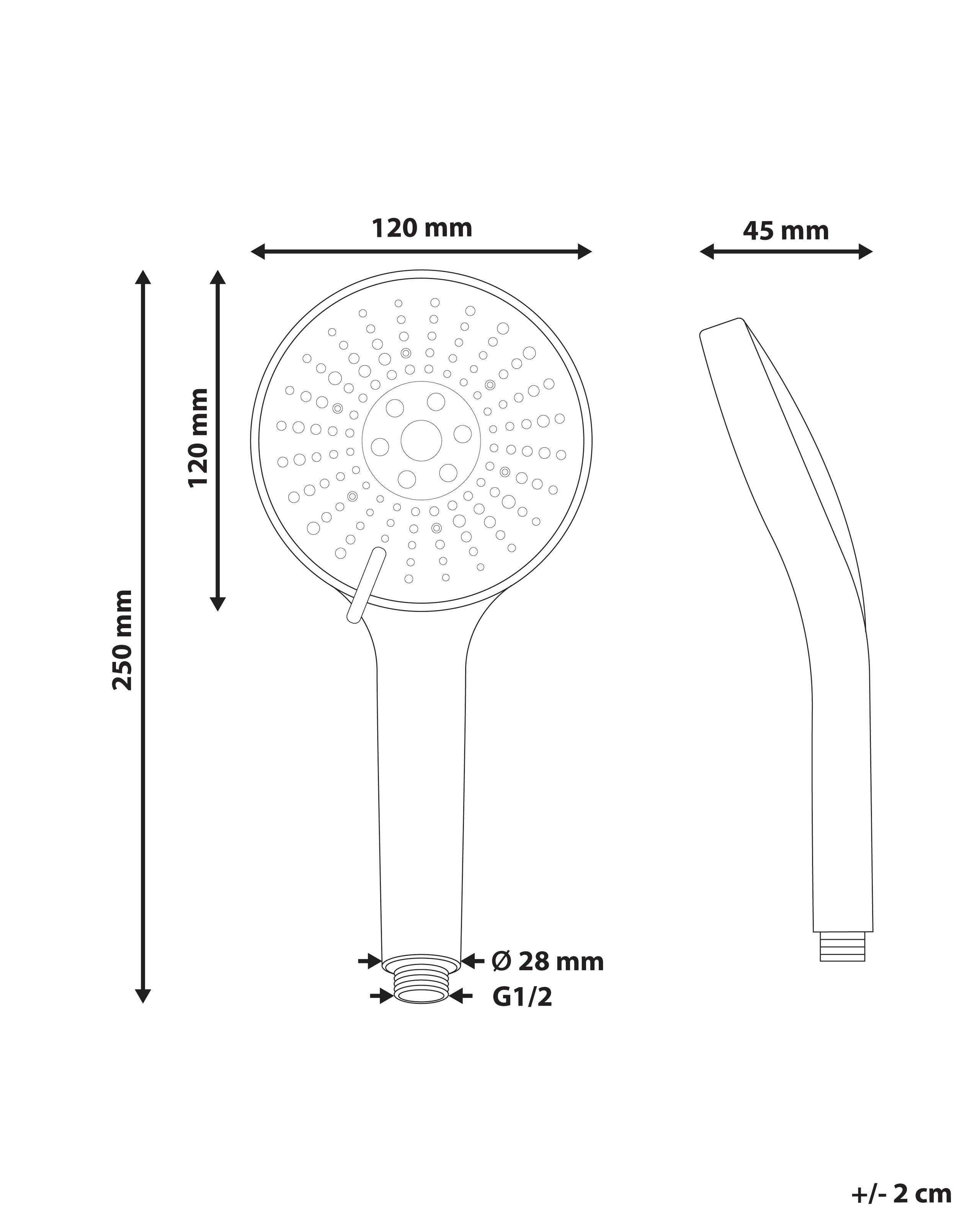 Beliani Kit de pommeau de douche avec tuyau flexible en ABS (matière synthétique durable) Traditionnel MAPIRI  