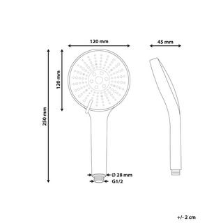 Beliani Kit de pommeau de douche avec tuyau flexible en ABS (matière synthétique durable) Traditionnel MAPIRI  