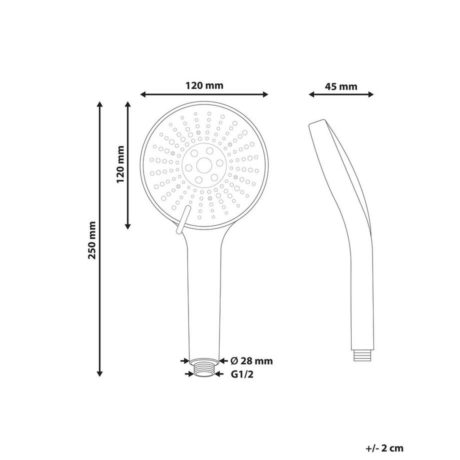 Beliani Kit de pommeau de douche avec tuyau flexible en ABS (matière synthétique durable) Traditionnel MAPIRI  