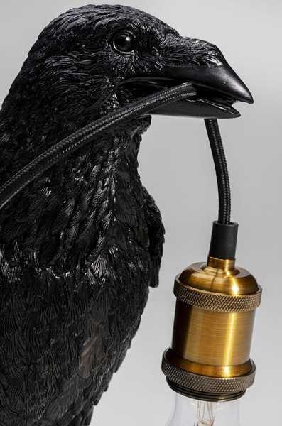 KARE Design Lampada da tavolo Crow nero opaco  