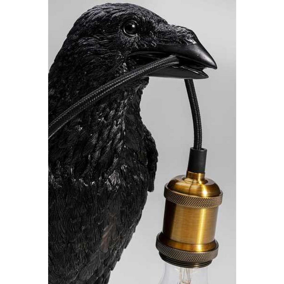 KARE Design Lampada da tavolo Crow nero opaco  