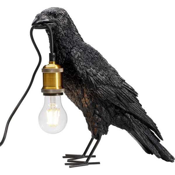 KARE Design Lampada da tavolo Crow nero opaco  