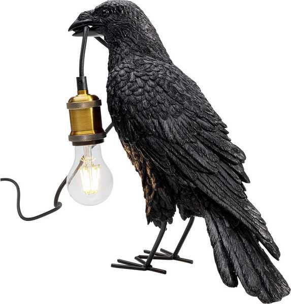 KARE Design Lampada da tavolo Crow nero opaco  