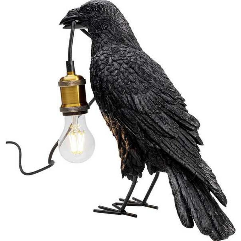KARE Design Lampada da tavolo Crow nero opaco  