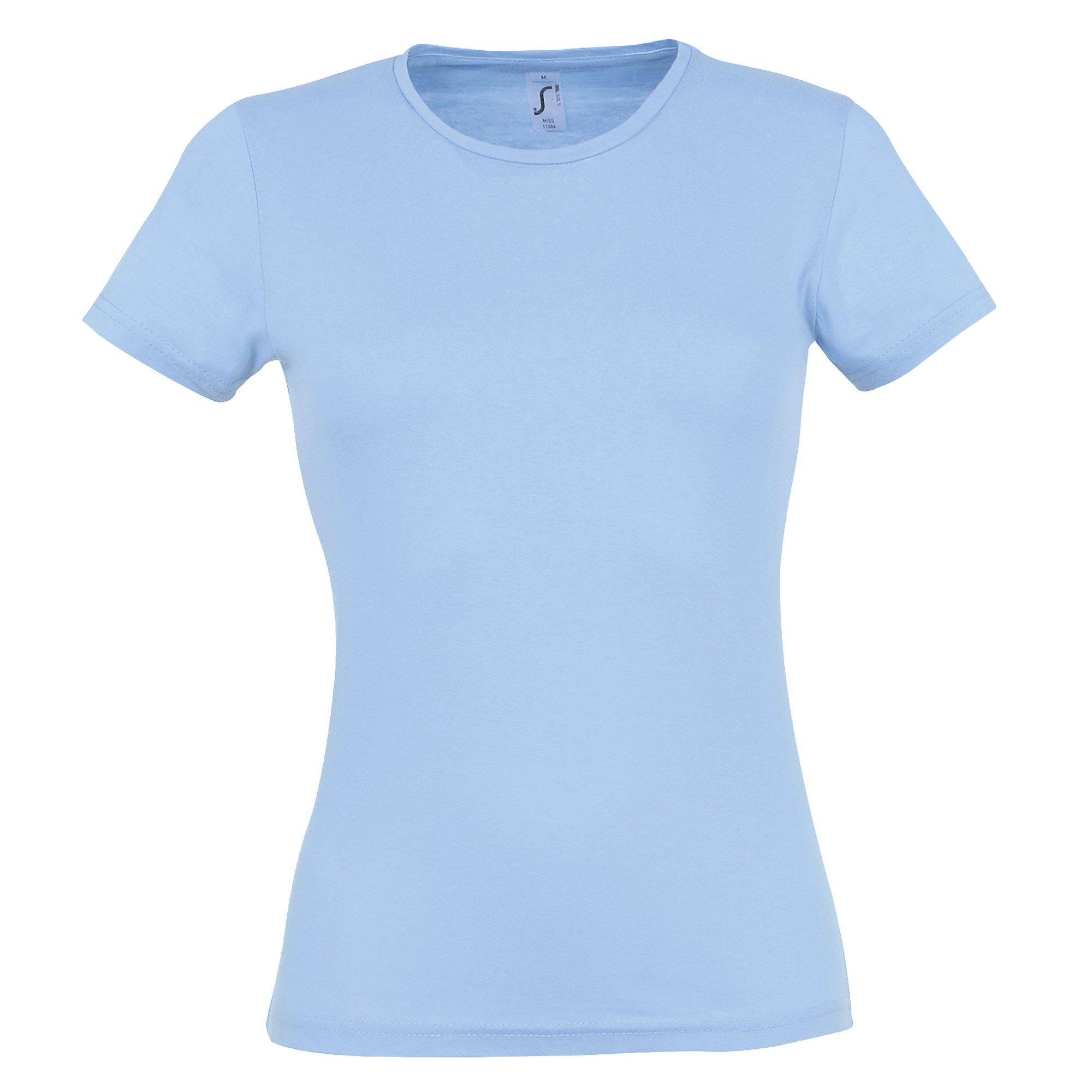 Image of Tshirt, Kurzarm, Rundhalsausschnitt Damen Himmelblau XL