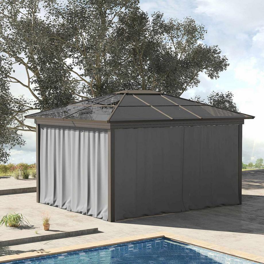 Northio  4 Seitenteile für 3x3 m Pavillon Seitenwände mit Haken, Polyester hellgrau, ideal für Gartenpavillon & Partyzelt 302 x 205 cm 