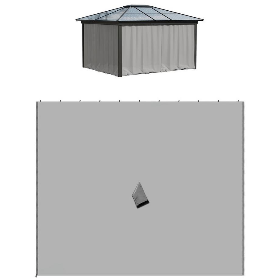 Northio  4 Seitenteile für 3x3 m Pavillon Seitenwände mit Haken, Polyester hellgrau, ideal für Gartenpavillon & Partyzelt 302 x 205 cm 