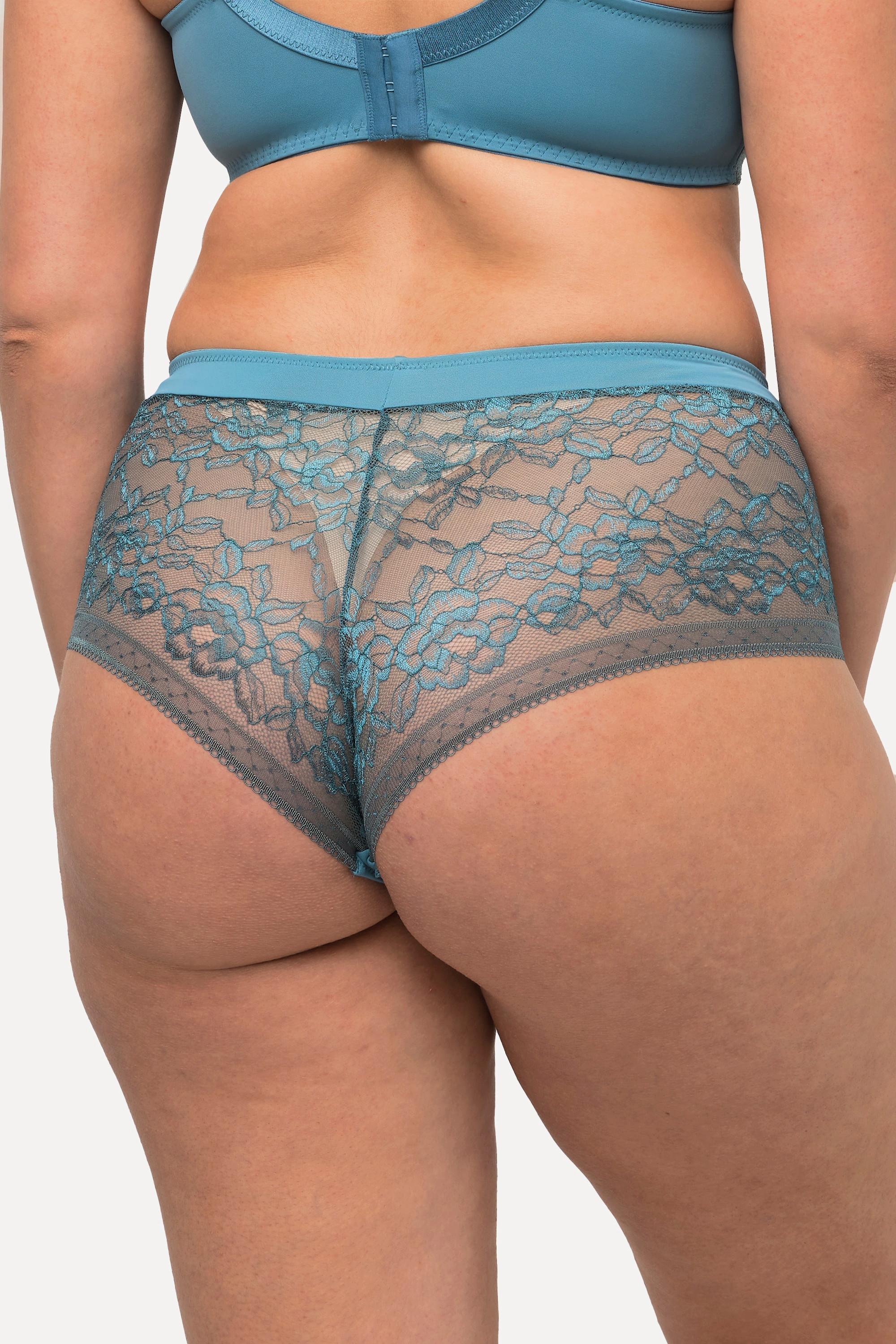 Ulla Popken  Culotte hipster, microfibre et dentelle bicolore 