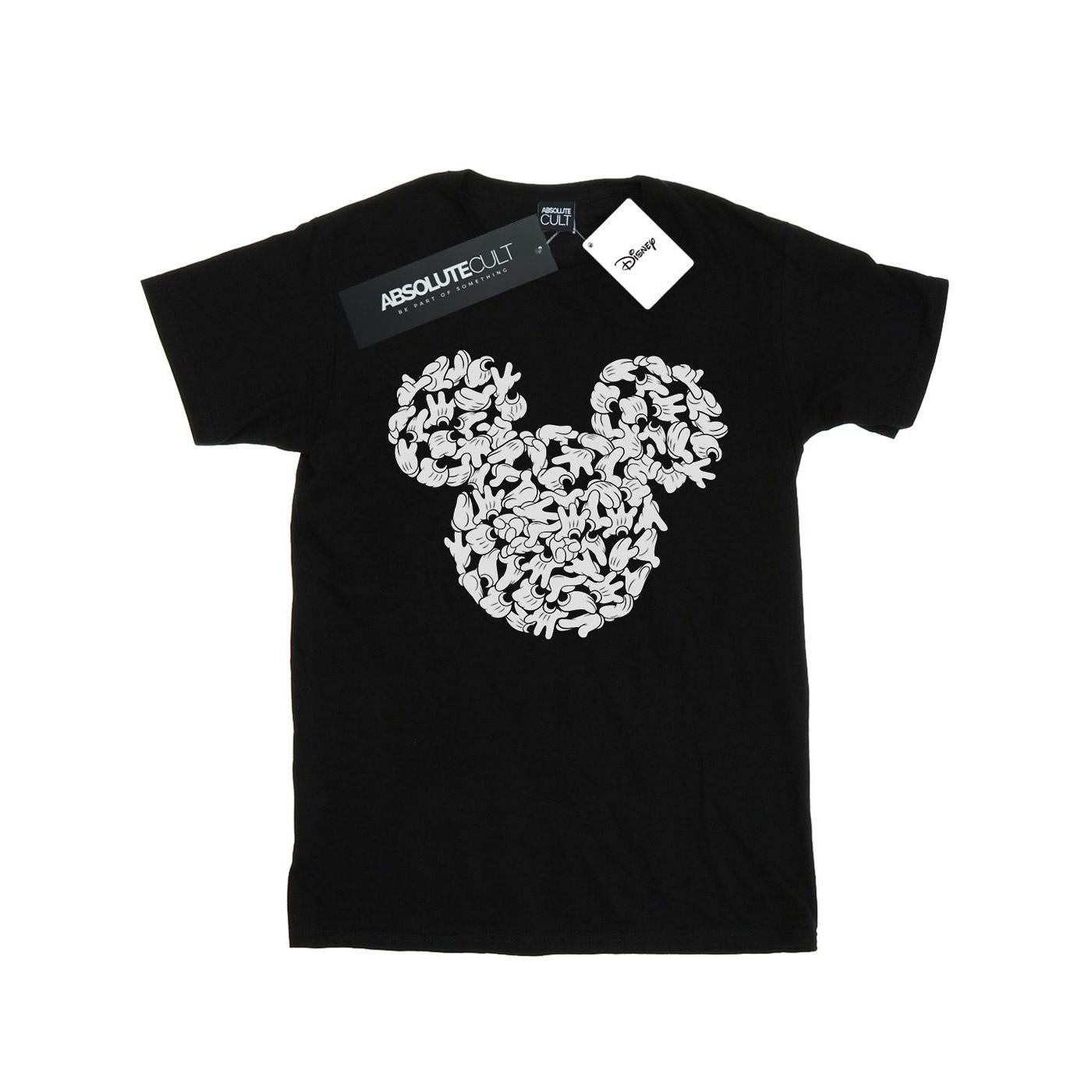 Image of Mickey Mouse Head Of Hands Tshirt Mädchen Schwarz 116