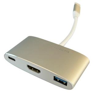 LC-POWER  LC-HUB-C-MULTI-4 Schnittstellen-Hub USB 3.2 Gen 1 (3.1 Gen 1) Type-C Silber, Weiß 