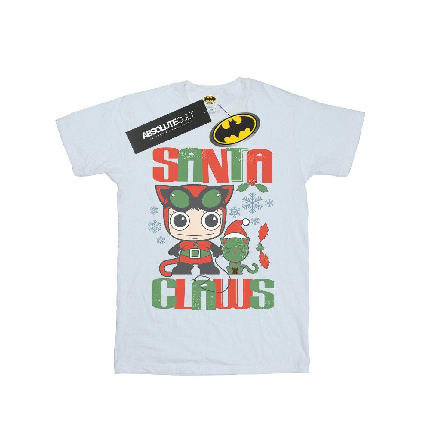 Image of Chibi Catwoman Santa Claws Tshirt Herren Weiss 4XL