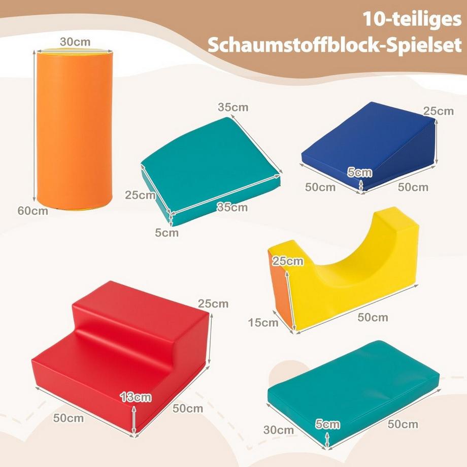 Northix Ensemble de blocs d'escalade en mousse, 10 pièces  