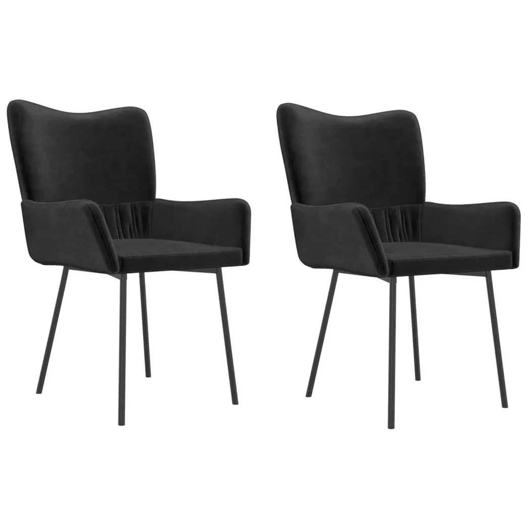 Vidaxl - Chaises à manger lot de 2 Noir Velours