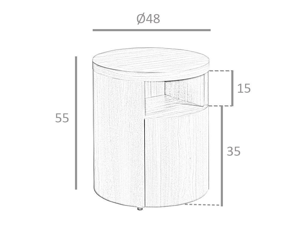 ANGEL CERDA Table de chevet bois blanc  