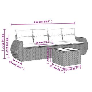 VidaXL Ensemble de canapés de jardin rotin synthétique  