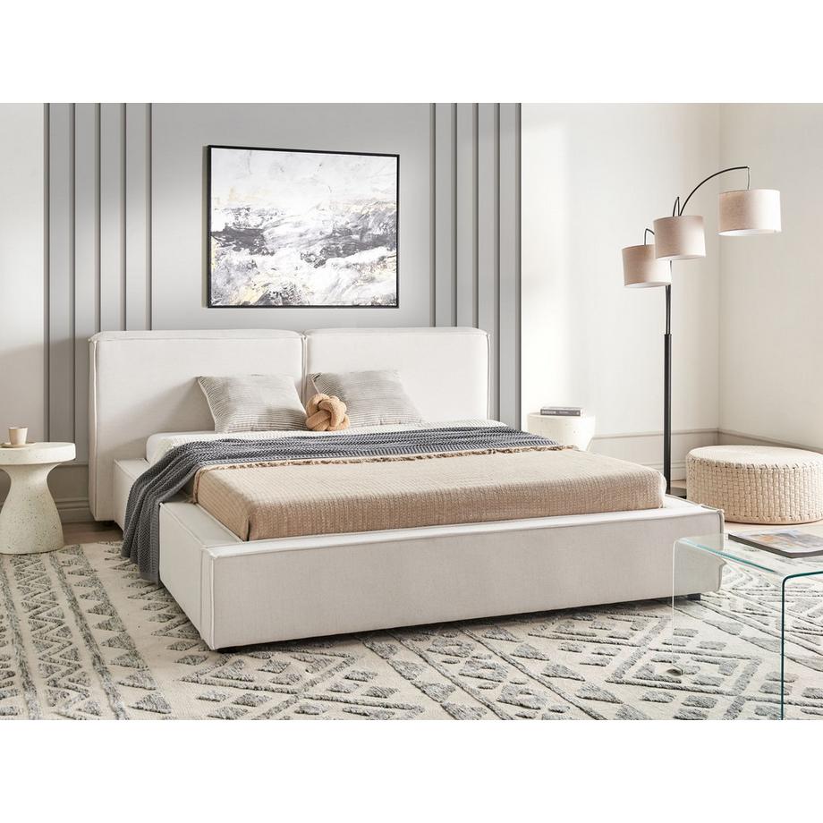 Beliani Wasserbett aus Stoff  LINARDS  