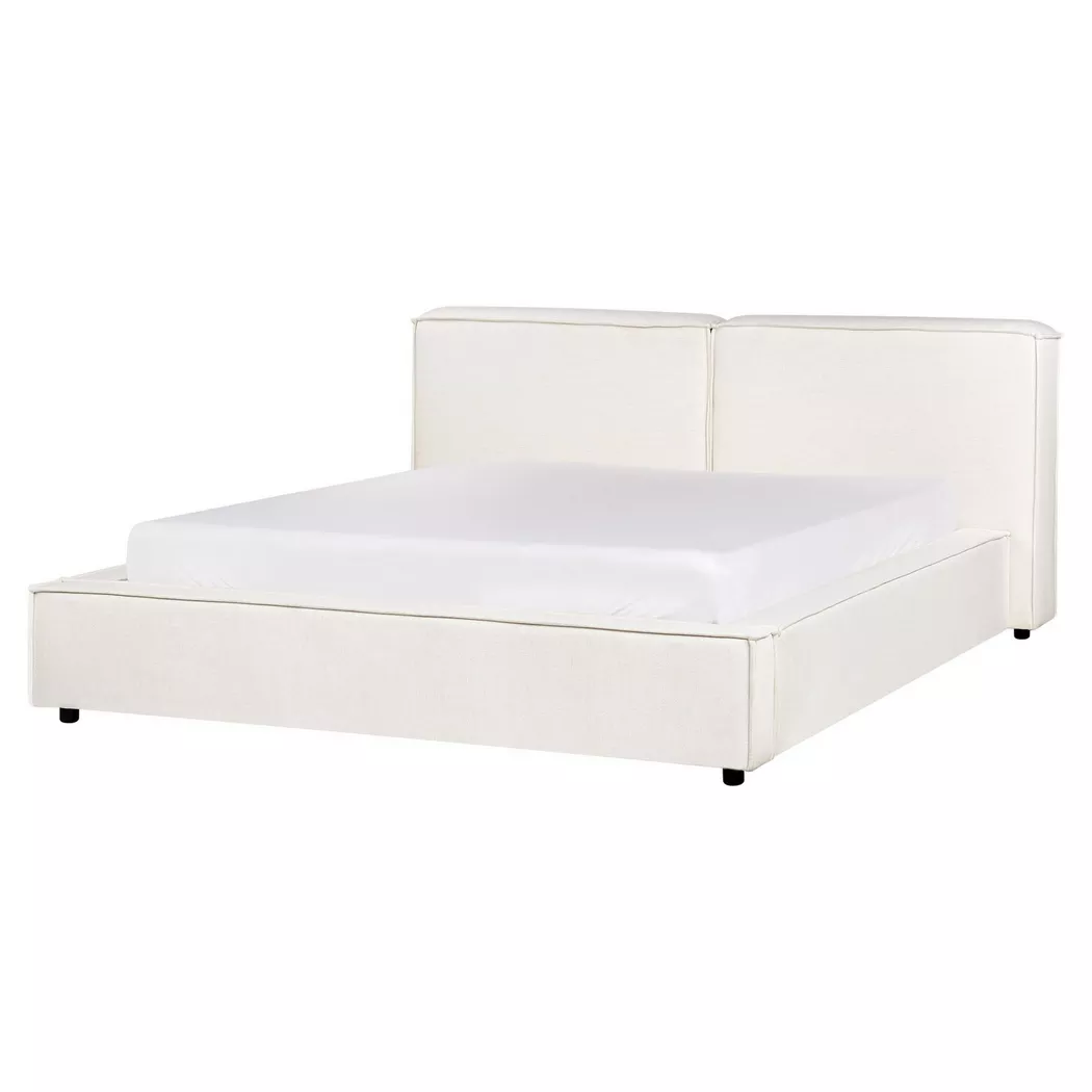 Beliani - Wasserbett aus Stoff  LINARDS, Schneeweiss