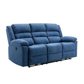 Vente-unique 3-Sitzer-Sofa & elektrischer Relaxsessel - Blau - Stoff - BUROLO  