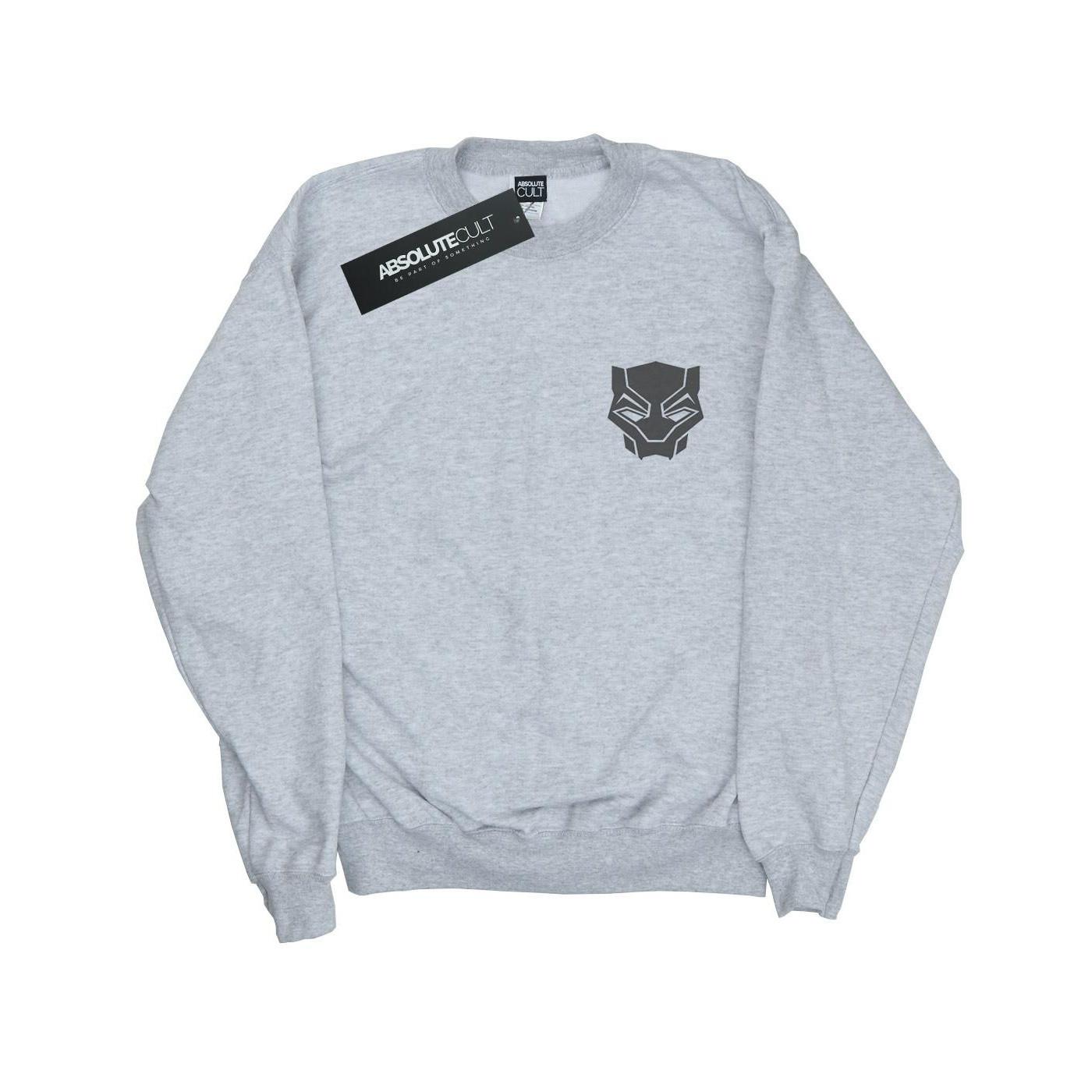 Image of Black Panther Black On Black Chest Print Sweatshirt Mädchen Grau 140/146