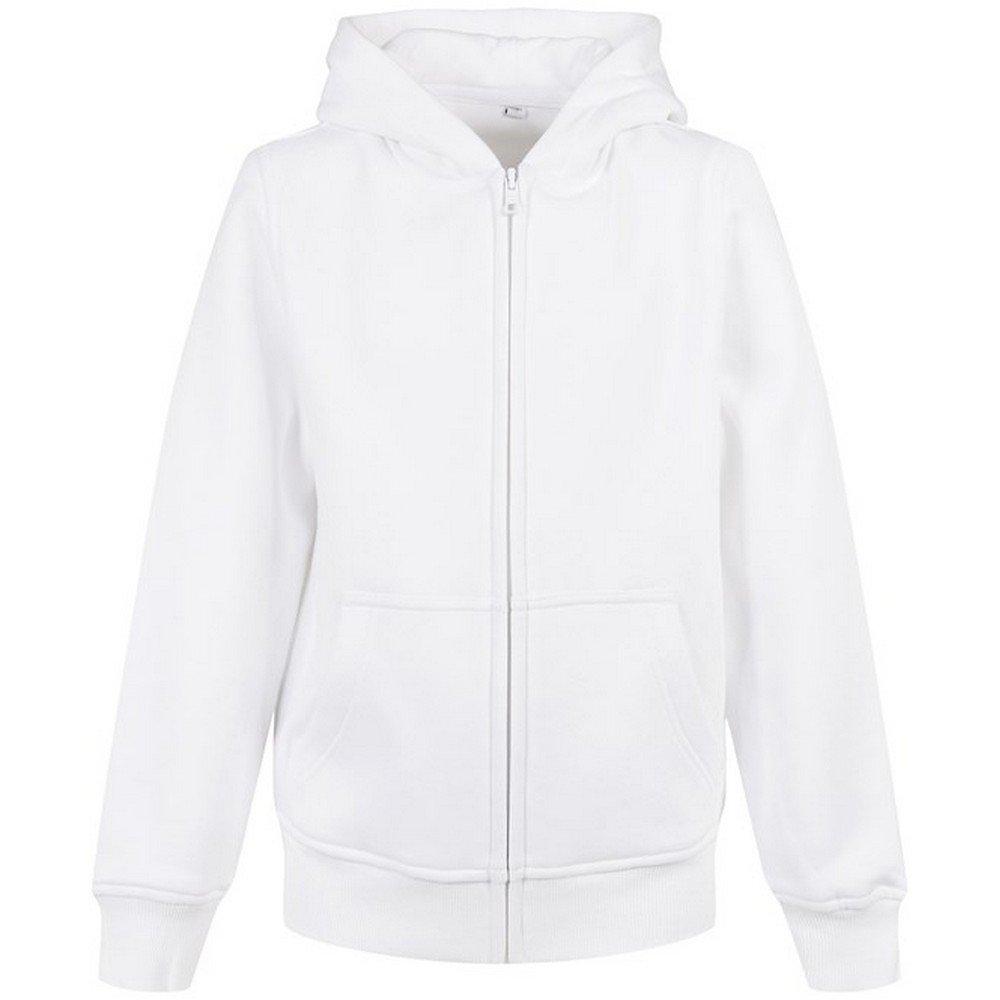 Image of Basic Hoodie Mit Durchgehendem Reißverschluss Mädchen Weiss 140