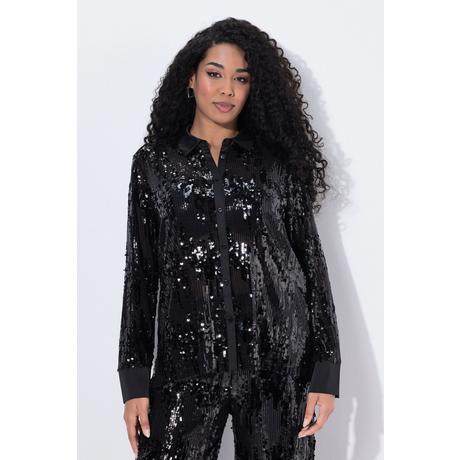Ulla Popken Camicia con Paillettes Classic Fit Maniche Lunghe  