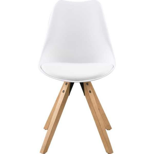 Image of Esszimmerstuhl Giada Kunststoff Weiss Sitzkissen Weiss Eichegebeizt Ölbehandelt Esszimmerstuhl Giada Kunststoff Weiss Sitzkissen Weiss Eichegebeizt Ölbehandelt