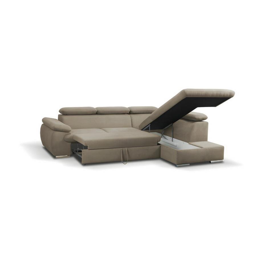 Vente-unique Ecksofa mit Schlaffunktion Bettkasten FABIEN Ecke Rechts  
