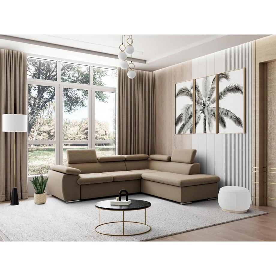 Vente-unique Ecksofa mit Schlaffunktion Bettkasten FABIEN Ecke Rechts  
