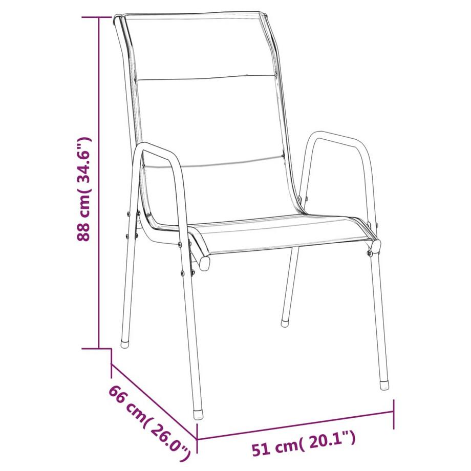 VidaXL set da pranzo da giardino Acciaio  