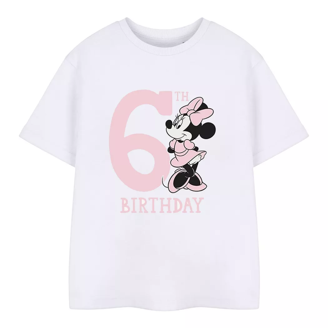 Disney - TShirt 6 Geburtstag, 116, Weiss