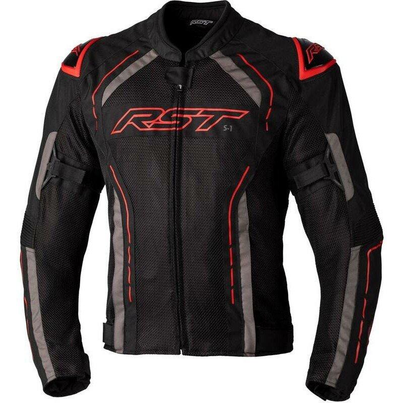 Image of Textil-motorradjacke S1 Mesh Ce Unisex Schwarz / Rot S