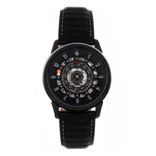 Image of Monterey Skelettierte Lederarmbanduhr Herren Schwarz ONE SIZE