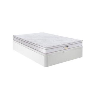 Vente-unique Ensemble 140 x 190 cm sommier coffre blanc + matelas ressorts 3 zones et mémoire de forme ép.20cm - WOLKENTANZ de MORGENGOLD  