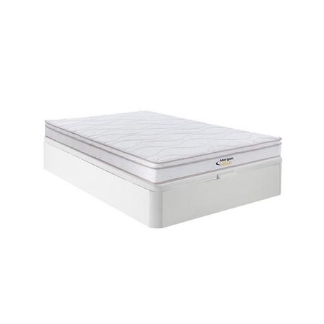 Vente-unique Set 140x190cm Rete vano Bianco + Materasso molle 3 zone con memory foam sp.20cm - WOLKENTANZ di MORGENGOLD  