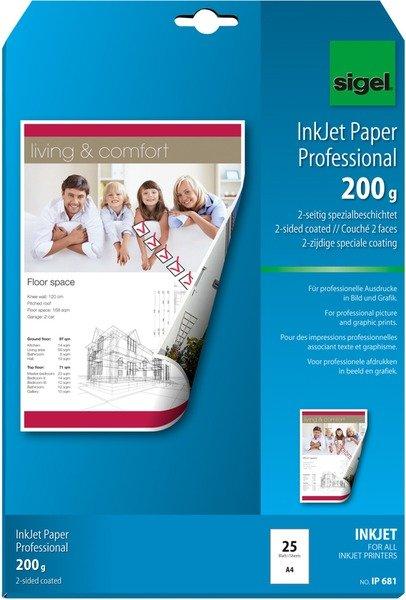 Sigel SIGEL InkJet-Papier A4 IP681 200g,matt, weiss 25 Blatt  