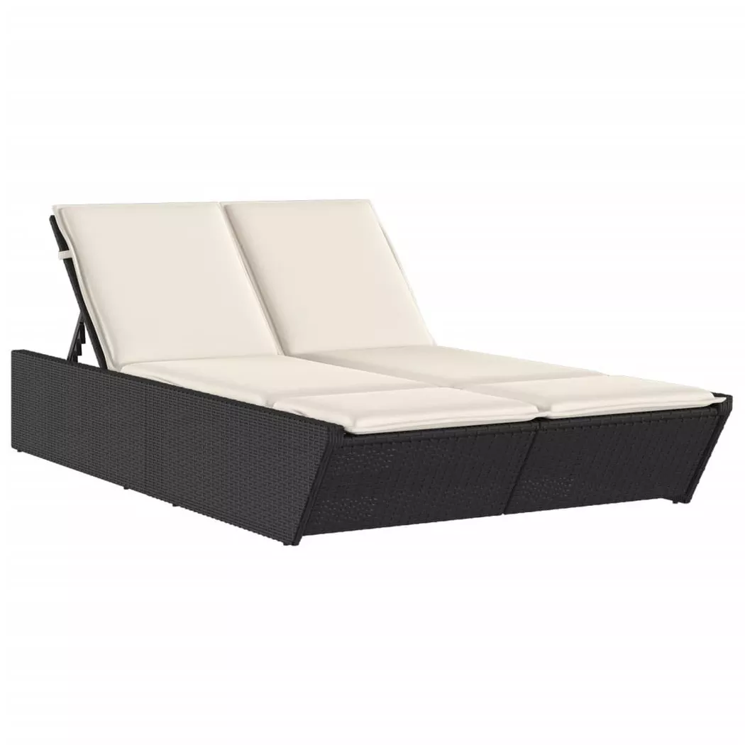 VidaXL - lettino Polirattan, One Size, Nero